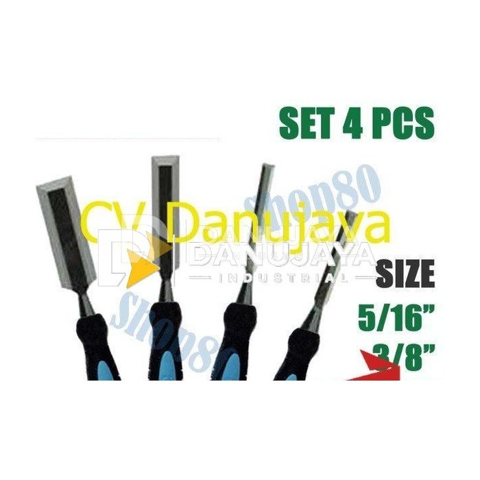 Wipro Tatah Pahat Tata Kayu 1 Set 4pcs 5/16" 3/8" 1/2" 1" inci 4 pcs