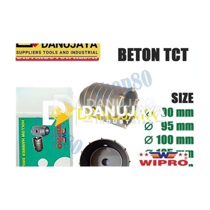 Wipro Hole Saw Beton Tembok Mata Bor Hollow TCT 90 95 100 105 110 mm - 90mm