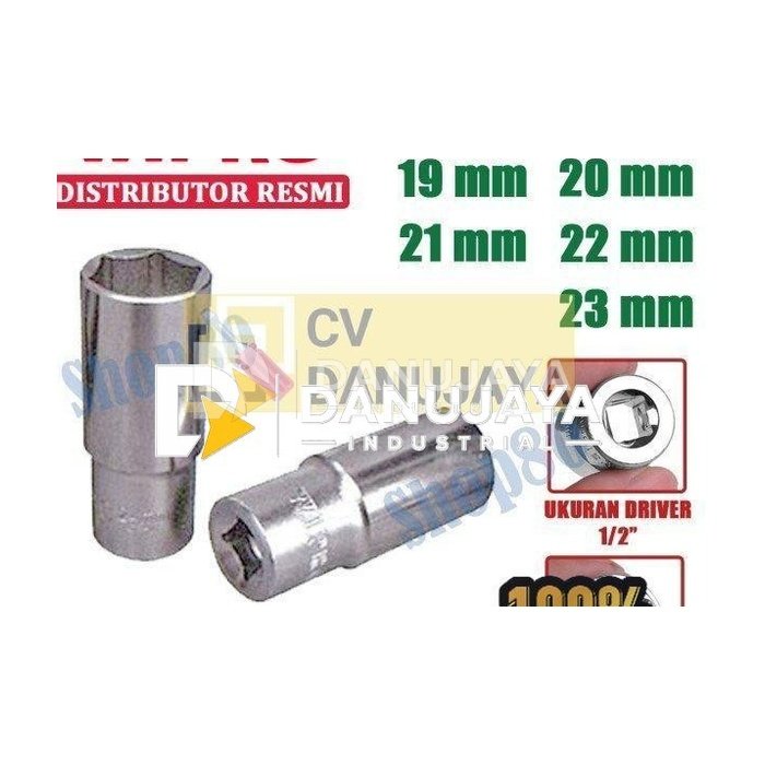 Wipro Mata Kunci Shock Panjang Sok Sock 1/2" 6PT 19 20 21 22 23 mm - 19 mm