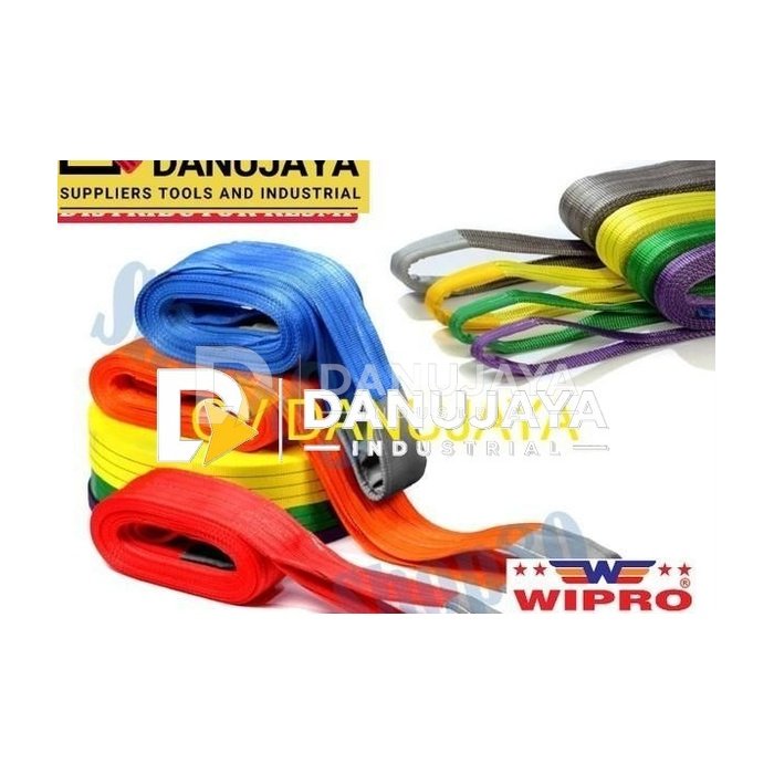 Wipro Webbing Webing Seling Sling 8 10 15 20 30 Ton 4m 6m 8m 10m 15m Tali Pengikat ikat Barang - 8Ton, 4m