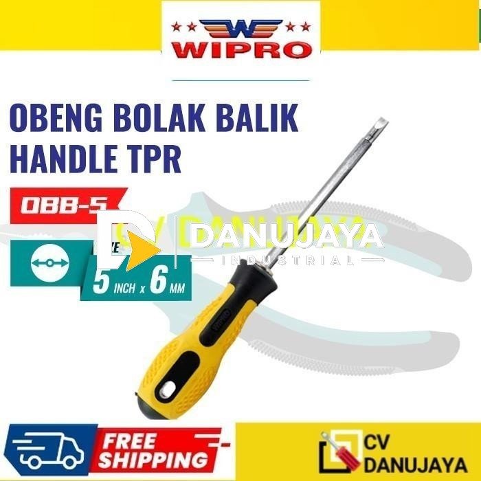 WIPRO Obeng Bolak Balik Gagang Karet OBB-5 (5"x6mm) wKuning