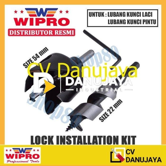 Wipro Mata Bor Kayu Holesaw Hole Saw Hole Cutter Lockset Lubang Kunci 22 54 mm Door Lock Set WP8345-54mm 3/8inch inchi
