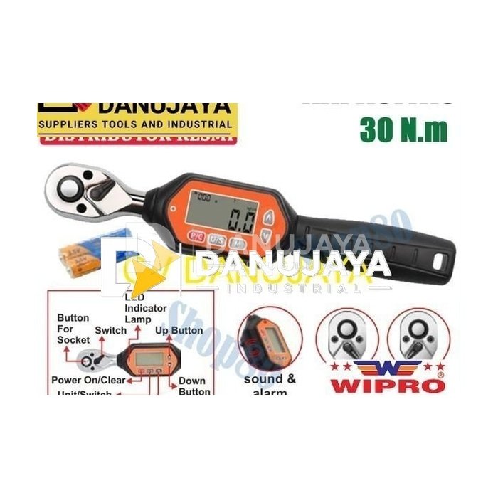 Wipro Torsi Meter Digital Mini Kunci Momen Torque Meter 30Nm 1/4"