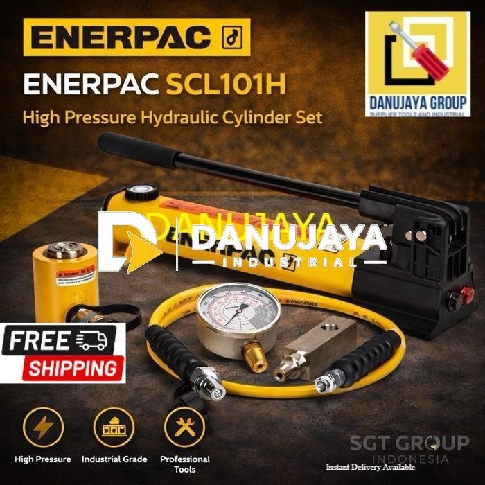 Enerpac SCL101H Set Low Height Hydraulic Cylinder + Hand Pump 10 Ton 1.5 in Stroke | Silinder Hidrolik Portable Heavy Duty
