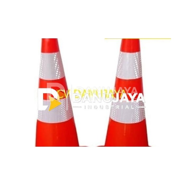 safety traffic cone kerucut lalu lintas Orange Putih 70cm PVC Rubber