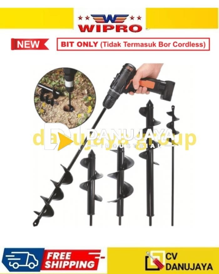 Mata Bor Tanah Magnet  Menanam Earth Auger Drill Bit Cordless Wipro BT