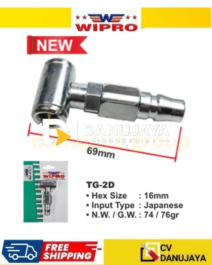 Air Chuck Dual Head Kepala Nozzle Konektor Pompa Ganda Wipro TG-2D