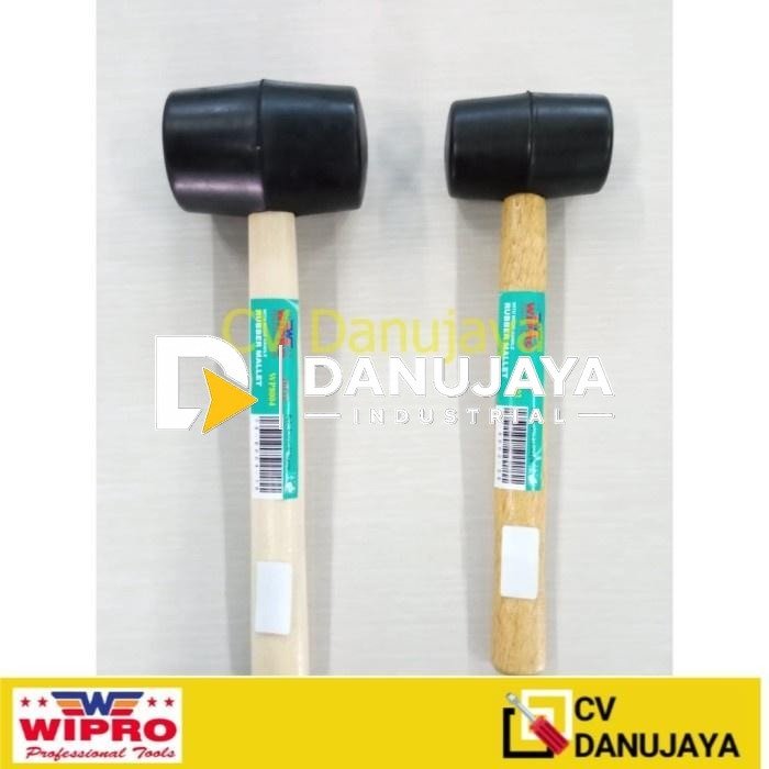 Rubber Hammer Mallet Palu Karet Hitam Gagang Kayu Wipro WP8002 WP8004