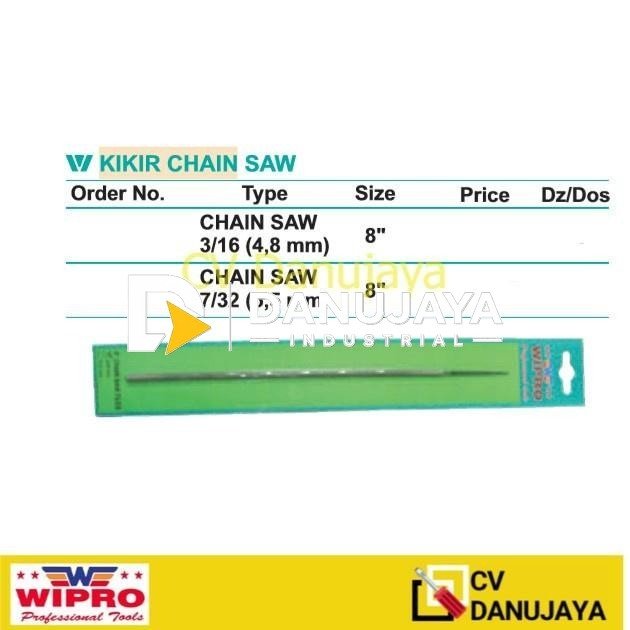 Kikir Chain Saw Rantai WIPRO 4,8 mm x 200 mm Kikir Gergaji 4.8mm x 200mm