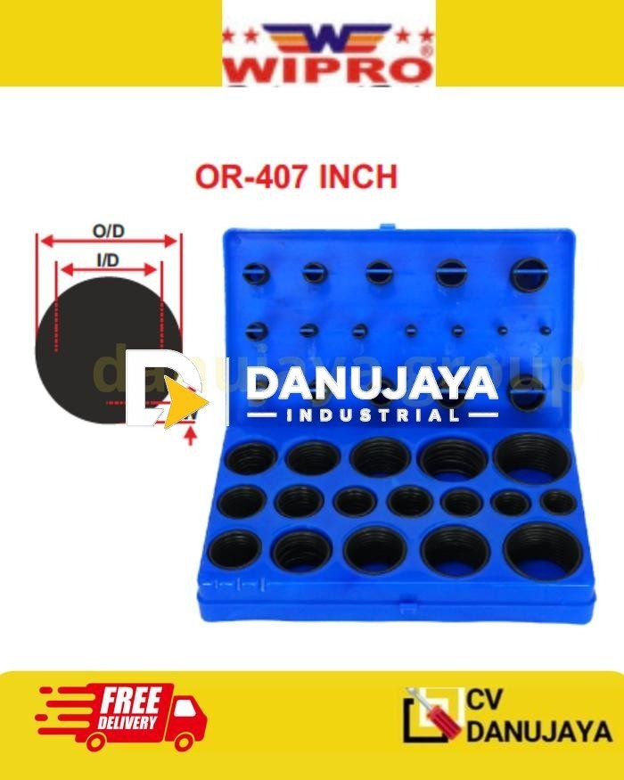 Set Karet O Ring 407pcs Inch Series OR-407 Seal Packing Assortment Kit Box Bengkel Otomotif Industri