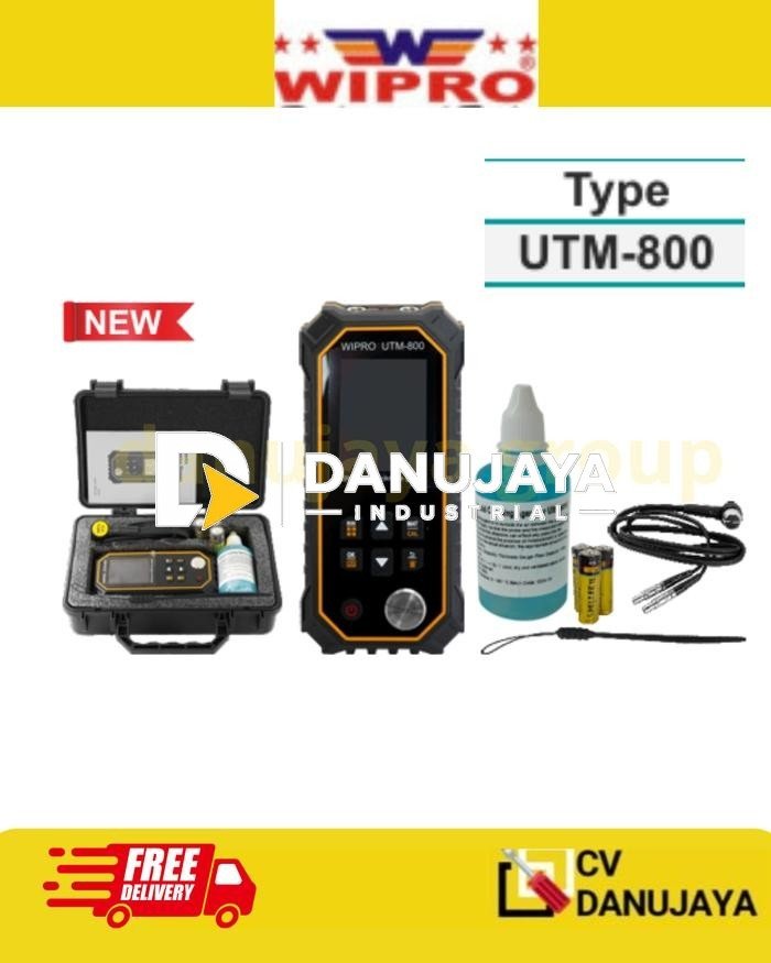 Alat Ukur Ketebalan Logam Kaca Alumunium Ultrasonic Thickness Tester Meter UTM-800 Thickness Gauge Pengukur Ketebalan Plat Wipro