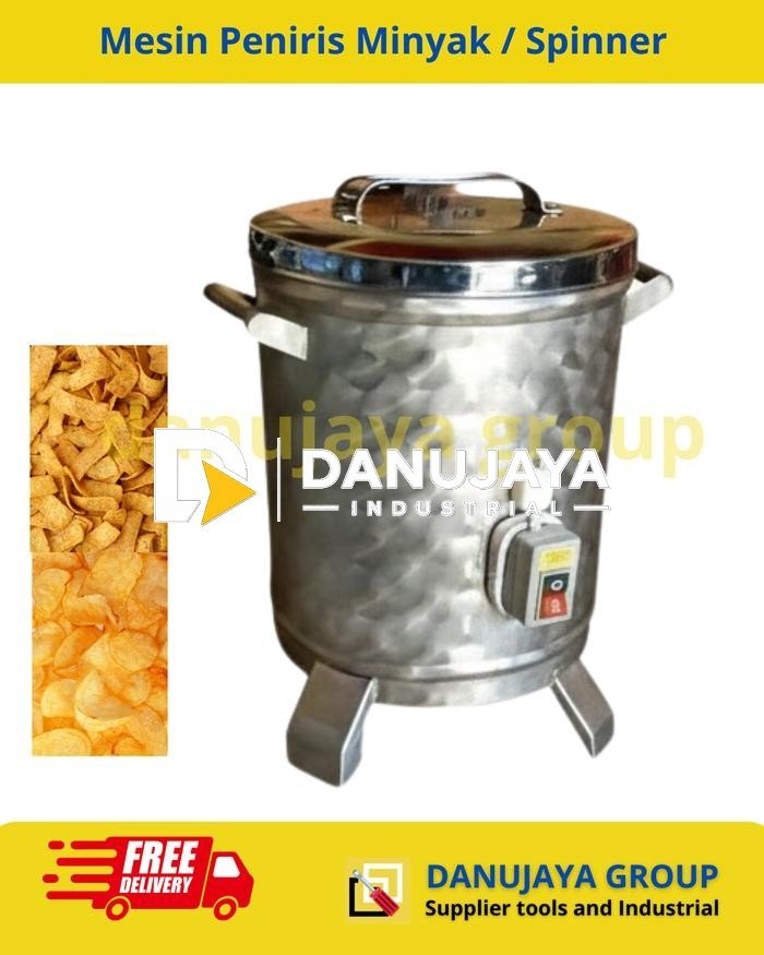 Spinner Peniris Minyak Kapasitas 1,5 Kg / Oil Drainer Alat Tiris & Pengering Makanan Otomatis | Stainless Steel Untuk UMKM, Dapur Komersial, Industri Kuliner Siap Pakai