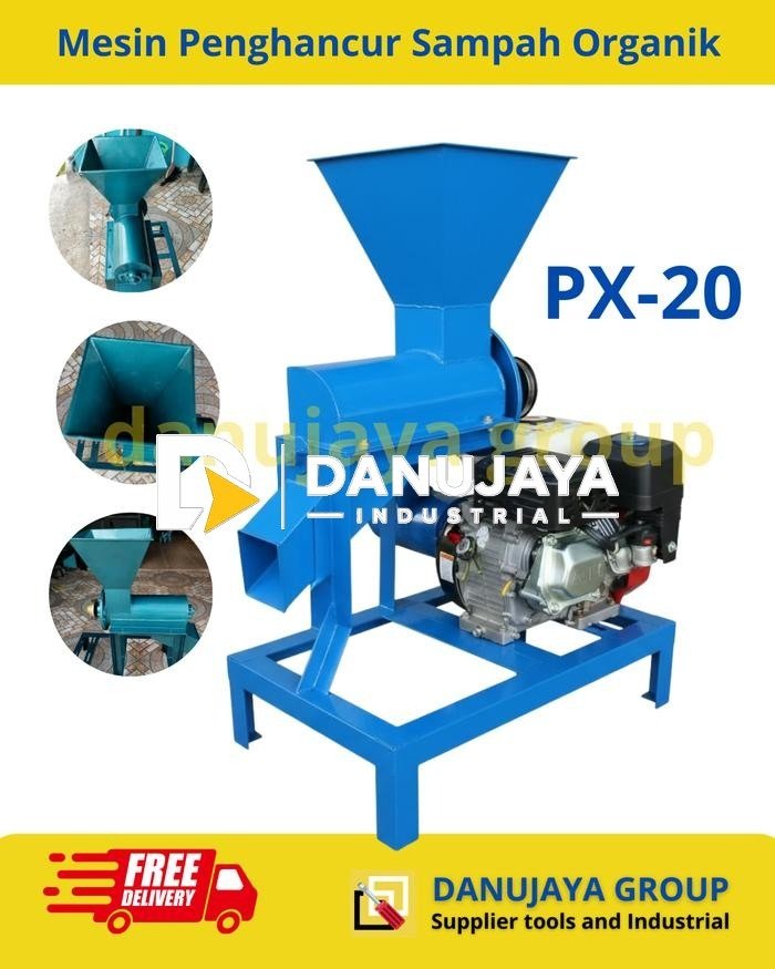 Mesin Penghancur Sampah Organik / Organic Waste Crusher Tanpa Motor Bensin | Alat Pembubur Kompos Otomatis Kapasitas Tinggi Untuk Petani, UMKM, Industri Daur Ulang All-in-One