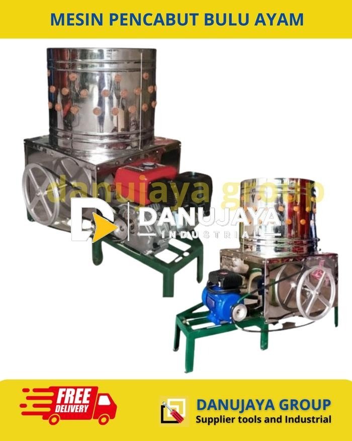 Mesin Pencabut Bulu Ayam Stainless Komplit Dinamo Listrik atau Motor Bensin | Alat Cabut Bulu Otomatis Kapasitas Besar Rangka Kokoh Cocok Peternakan UMKM Industri Skala Kecil Fitur Lengkap