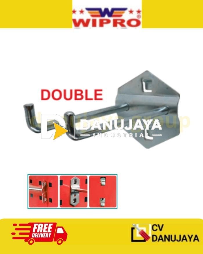 Cantolan Rak Double Hook Display 2 Lubang 10cm 10 CM 20cm 20 CM Pengait Papan Tools Perkakas Type CRD-10 CRD-20 Wipro
