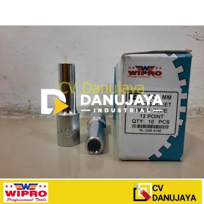 WIPRO Mata Sok 10 mm Panjang Deep wall Socket 1/2” 12 PT Mata Kunci Shock 10 mm Mata Sock Panjang 10 mm Mata Kunci Shock