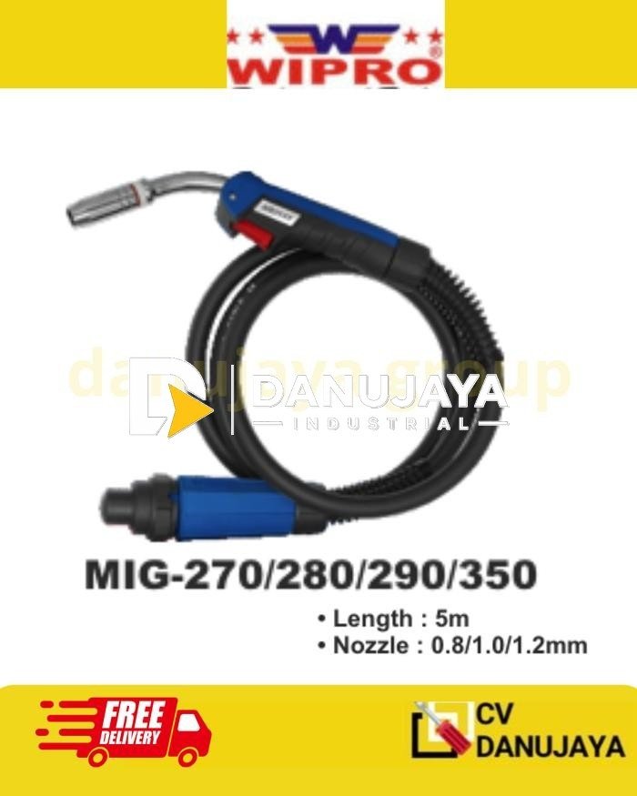 Gun Torch Complrte 5Meter 5 M Meter Selang Las Nozel Nozzle MIG-270 280 290 350 Wipro