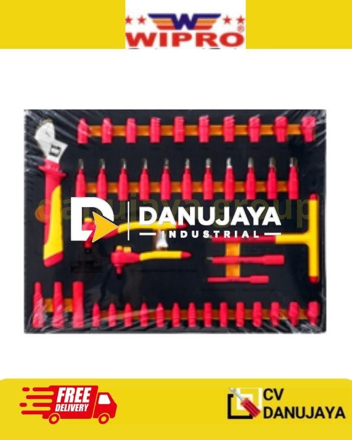 Insulated Tool Set 44 PCS Screwdriver Insulated Nut Driver Paket Perkakas Isolasi Listrik Set Isi 44PCS Wipro Obeng Sok Isolasi ITS-044
