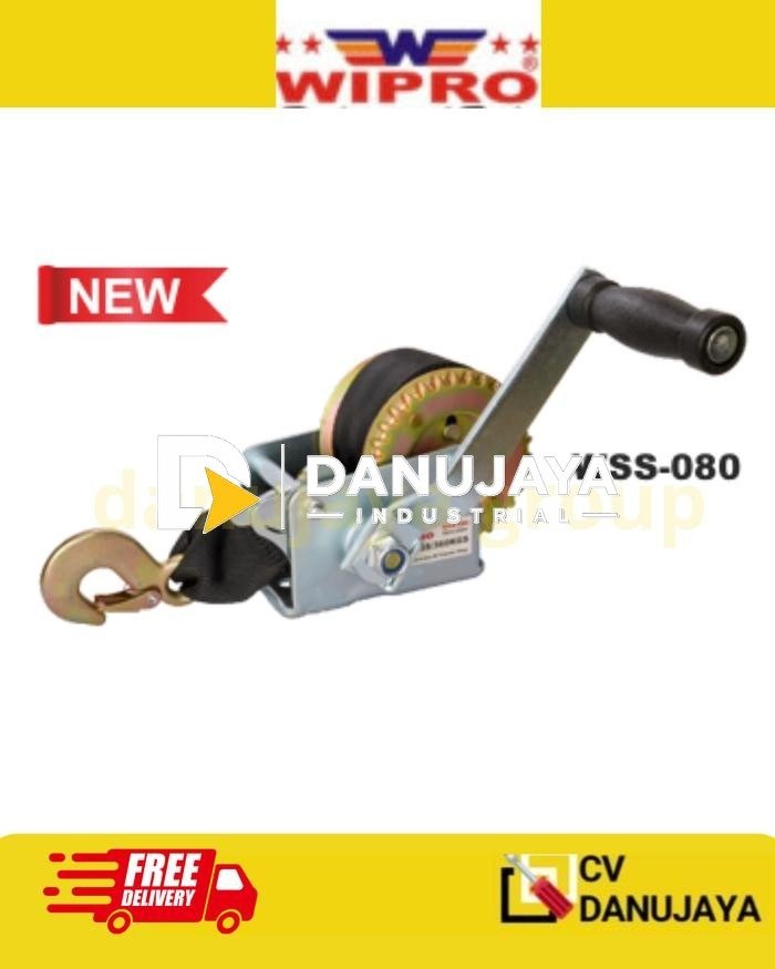 Hand Winch  Handwinch Single Gear with Polyester Polister Strap Sling Alat Derek Tarik Katrol Tunggal 360Kg 1TON Manual dengan Webbing Webing Sling Hand Operated Winch Wipro WSS
