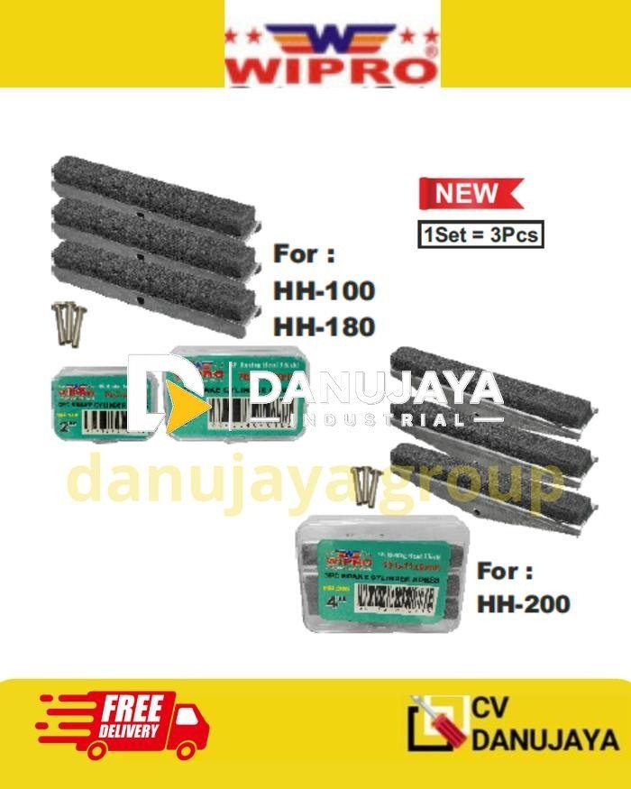Spare Part Batu pengganti blok silinder Honing Head 3 Kaki WIPRO HH-100 HH-180 HH-200 2” 3” 4” Honing Stone GC220# 1 Set 3 Pcs