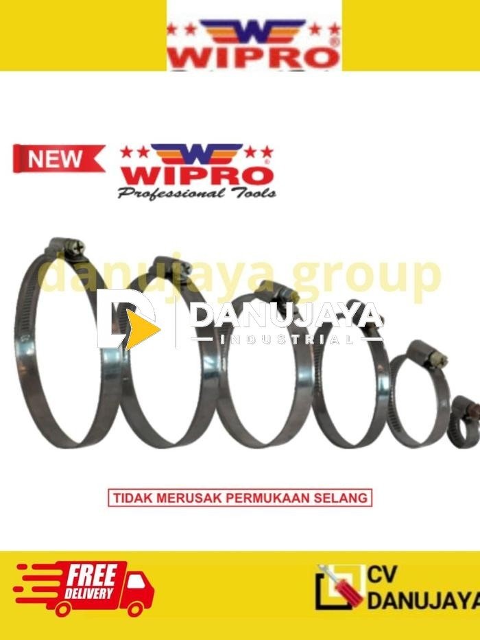 Hose Clamp Selang Mechanical  Klem  Slang Mekanikal Wipro Taiwan Type Tipe WZN Wipro Size Ukuran 1/2" 1" 3/4 inchi 4" inchi