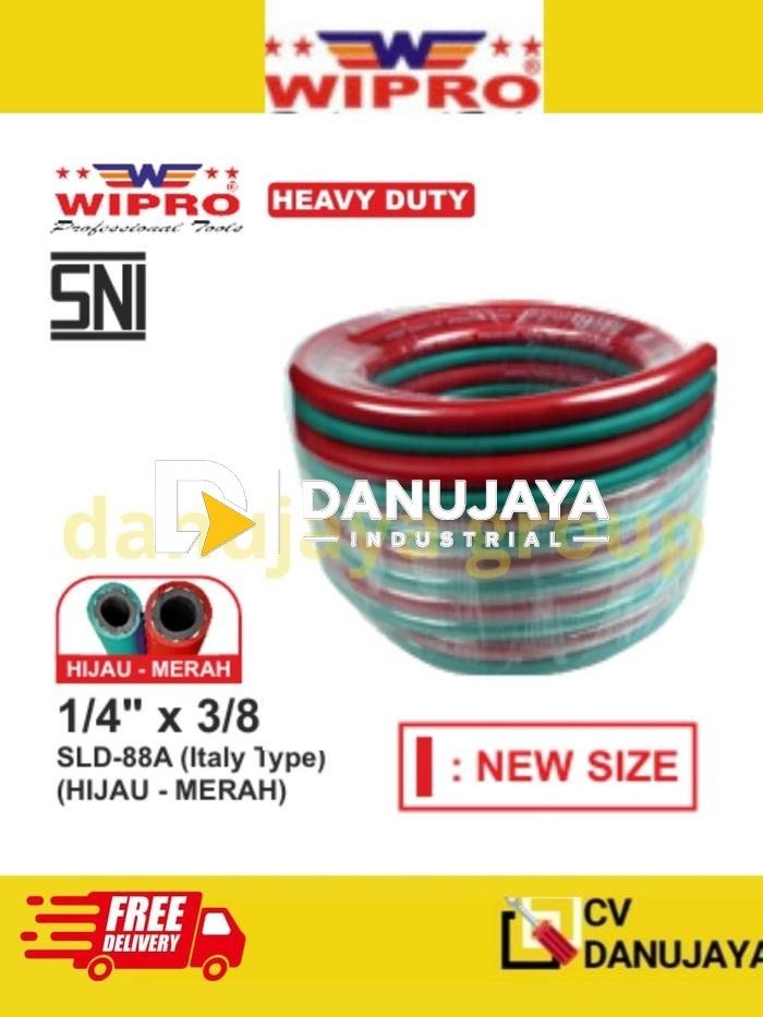 Selang Las Double Heavy Duty Italy Type 1/4 inch x 3/8 inch Welding Hose Double Merah Hijau 1/4" x 3/8" x 10 Meter 10m 20 Meter 30 Meter 50 Meter 20m 30m 50mTipe Itali SLD-88A Wipro