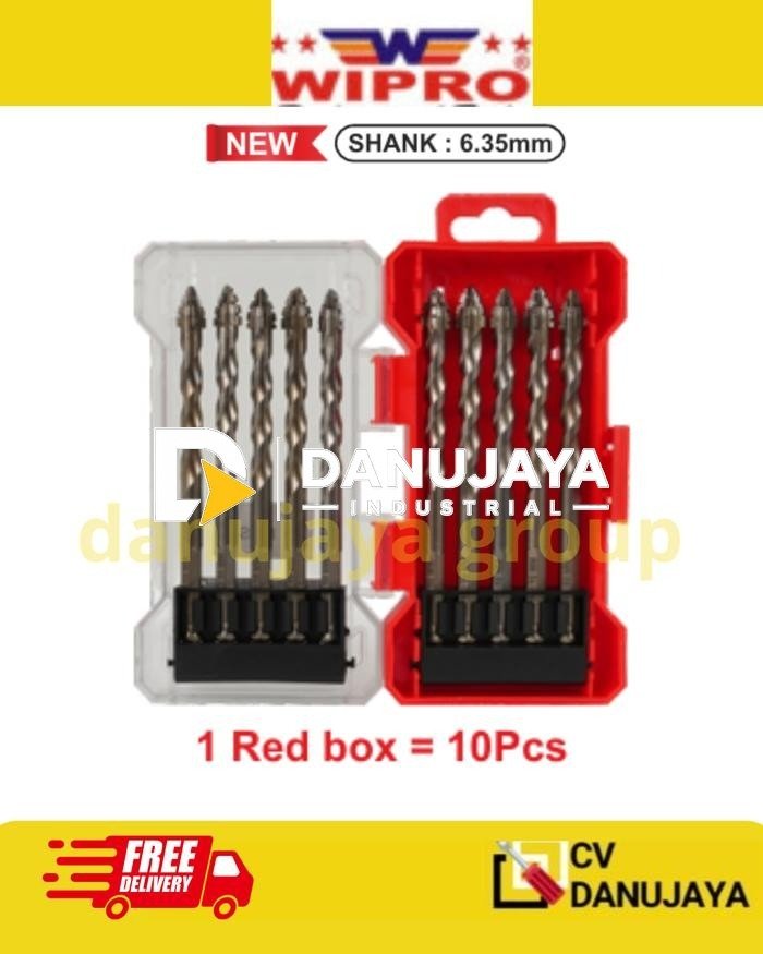 Mata Bor Kayu Logam Besi Multifungsi Set 10pcs Shank 6.35mm Mata Drill Bit Universal 1Box isi 10 PCS 6mm 8mm 10mm 12mm Wipro