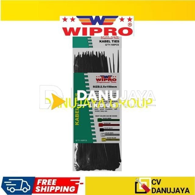 WIPRO Kabel Ties Tis (Neon Hitam) 7.6x500mm Cable Tie (Neon Black) 7.6x500mm