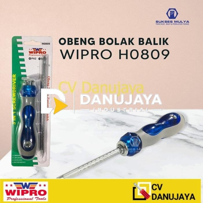 WIPRO H0809 Obeng Bolak Balik + - 2 Tipe  Plus Minus