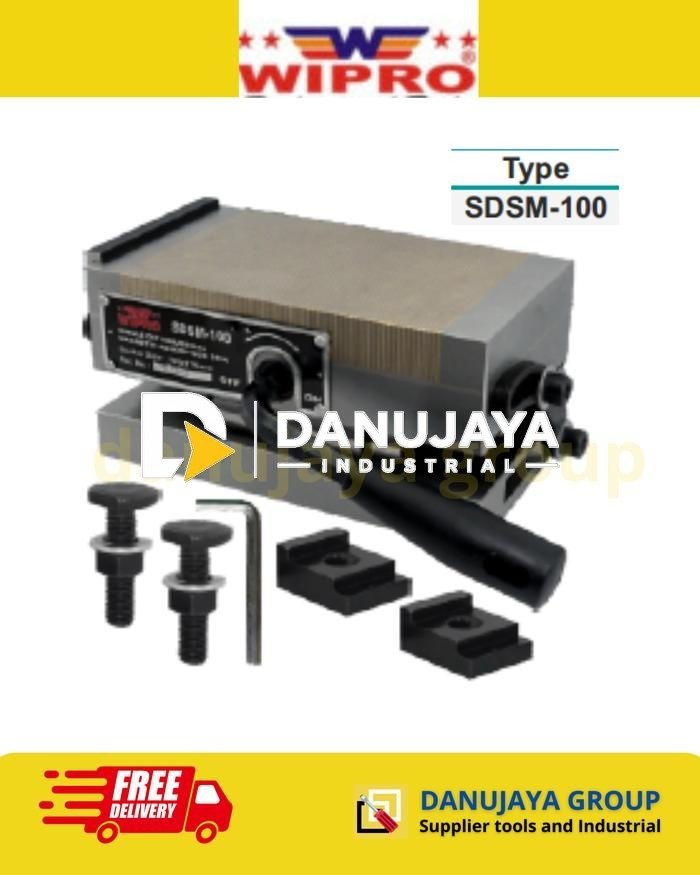 Meja Magnet Sinus Magnetic Chuck SDSM-100 100x175mm 100N/cm² Tilting 0-45 Derajat untuk Mesin CNC Grinding Milling
