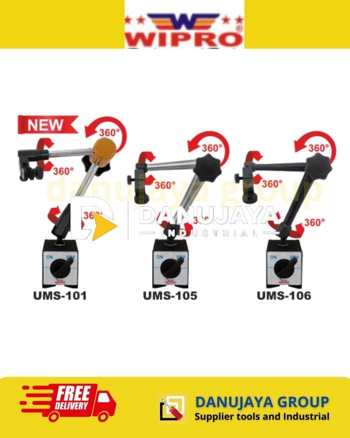 Universal Magnetic Base Magnetik Gauge Stand Dudukan Magnet 360derajat Tiang Magnet Ukur Putaran 360 derajat Wipro  UMS-101 UMS-105 UMS-106