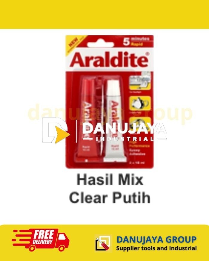 Lem Plastik PoxyPerekat Pelastik Plastic ARALDITE Merah Biru HItam  2 x 28.5gram