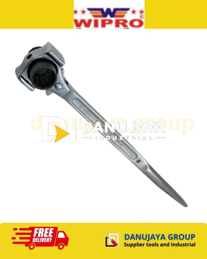 Kunci Sock Ratchet Kepala Palu 12PT 24T Teeth Panjang 300mm Kunci Ring Baut Mur Mekanik Heavy Duty Wipro