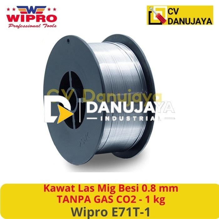 Kawat Las Mig Besi 0.8 mm TANPA GAS CO2 1kg With Flux Wipro E71T-1