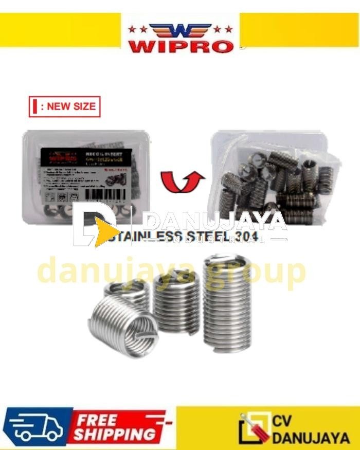Recoil Insert Ulir Drat Helicoil Stainless Steel 304 Ulir Tanam Recoil Insert Baja Anti Karat Wipro