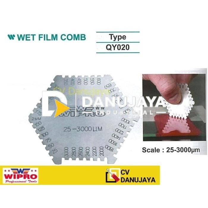 Alat Ukur Pengukur Ketebalan tebal Cat Basah Wet Film Comb type tipe QY020 QY 020 Wipro