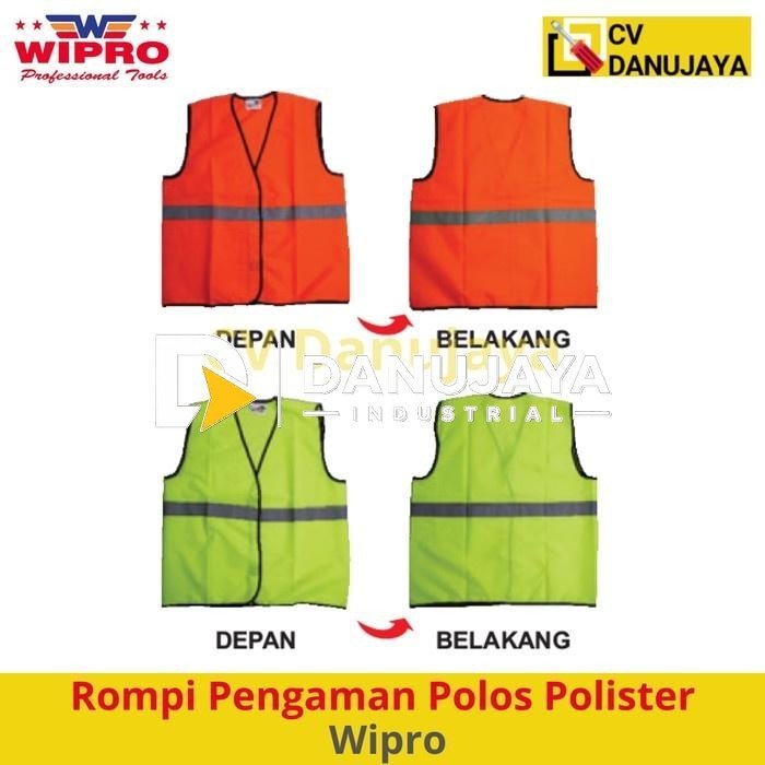 Rompi Proyek Pengaman Polyster Safety Hijau Orange All Size WIPRO