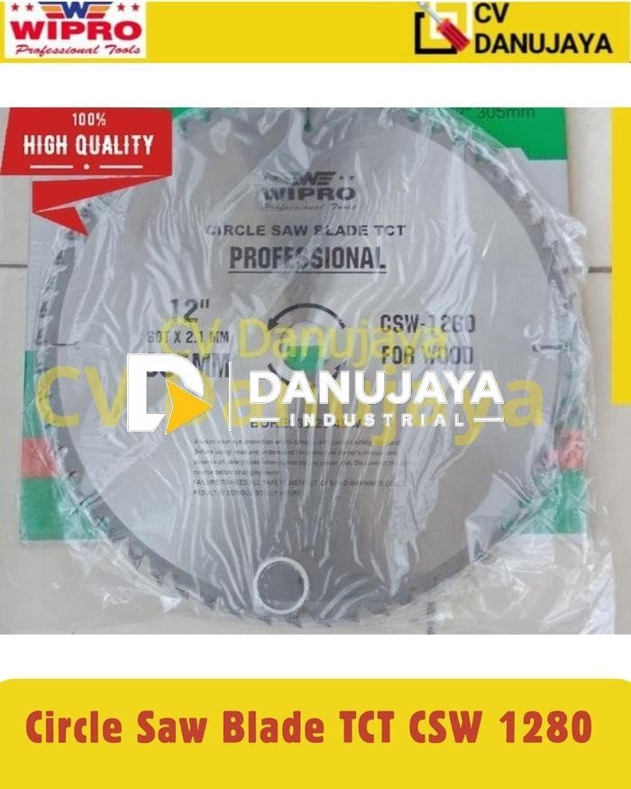 Circle Saw Blade TCT CSW 1280 12 inchi 12" 12in 305mm x 80 T Wipro Potong Kayu
