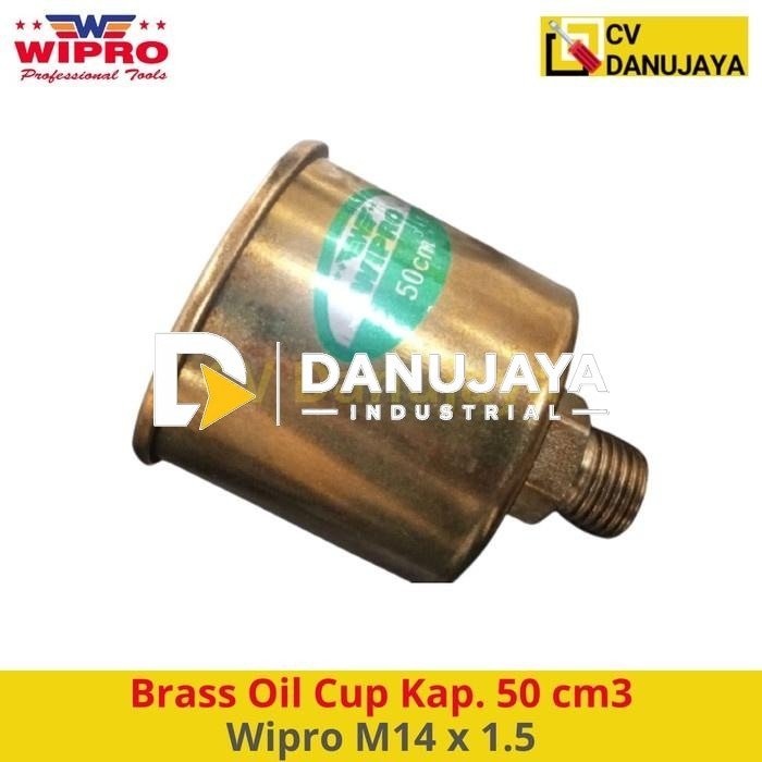 Brass Oil Cup Kap. 50 cm3 Cangkir Minyak Oli Wipro M14 x 1.5