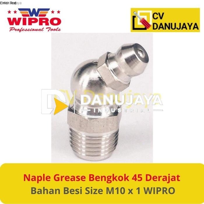 Naple Nipel Napple Napel Nepel Grease Oli Oil Bengkok 45 Derajat Bahan Besi Size M10 x 1 WIPRO