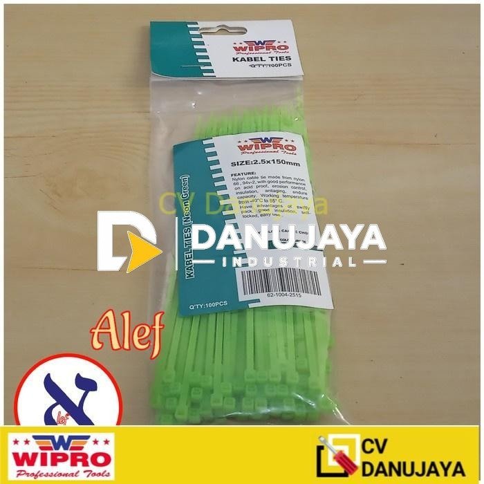 Kabel Cable Ikat Pengikat Tie Tis Ties Hijau 150 mm 15 cm green wipro