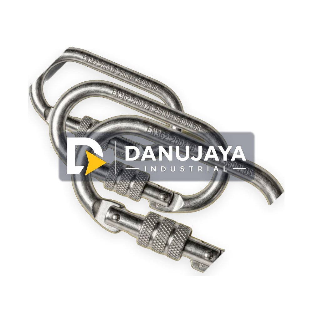 Carabiner Safety GOSAVE Stainless Kunci Ulir 25KN EN362