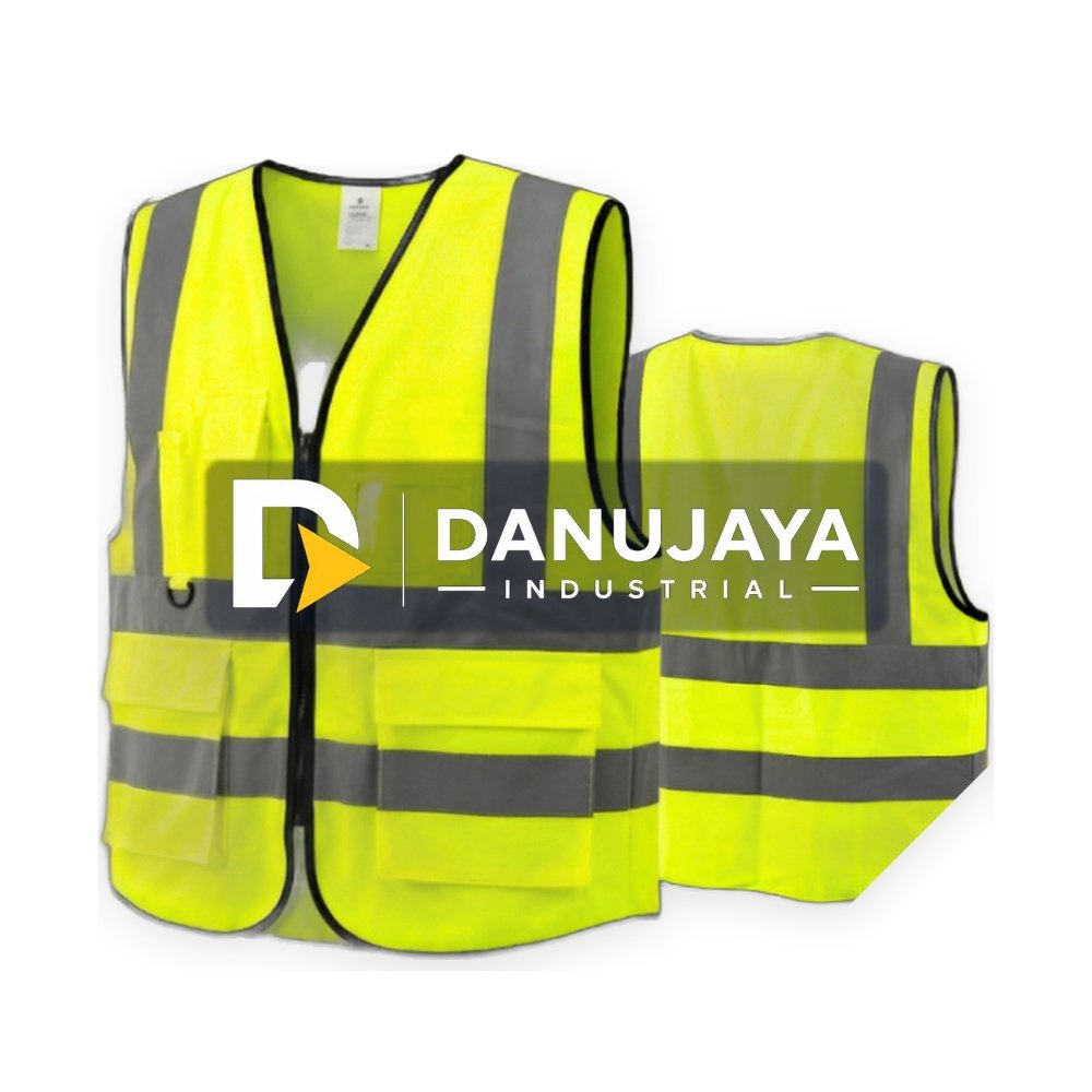 GOSAVE Vizor Rompi Proyek Jaring Tebal Resleting 5 Kantong Hijau
