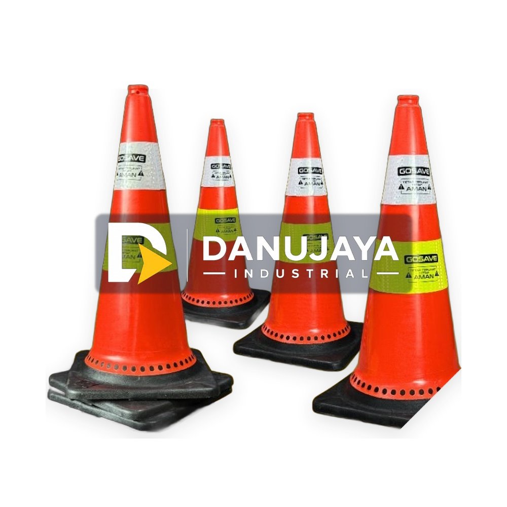GOSAVE Traffic Cone 70CM / 75CM / 90CM Kerucut Lalin Pembatas Jalan Tahan Cuaca