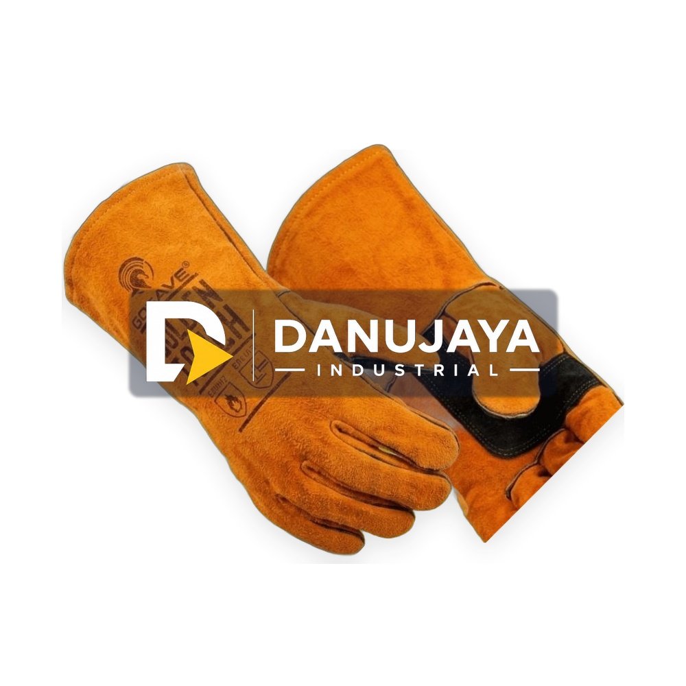 GOSAVE Sarung Tangan Las Kulit Tahan Panas Golden Touch 16 Inch
